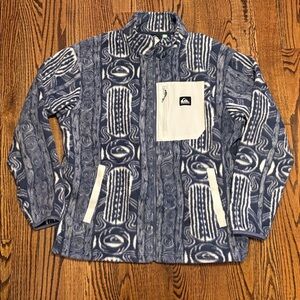 New w/o Tags Quiksilver Patterned Zip-Up Fleece Jacket Men’s Size XL